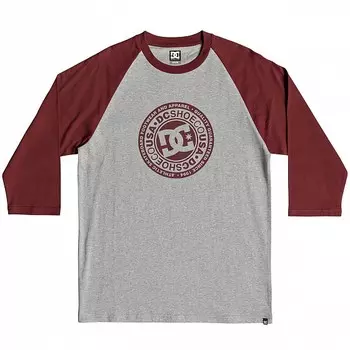 Футболка DC SHOES Research 3/4 Ra M Tees Pomegranate/ Grey Heater
