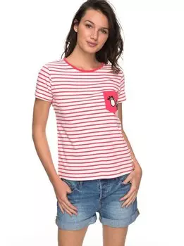 Футболка женская ROXY Bahamas Cott B J Rouge Red Basic Bico Stripes