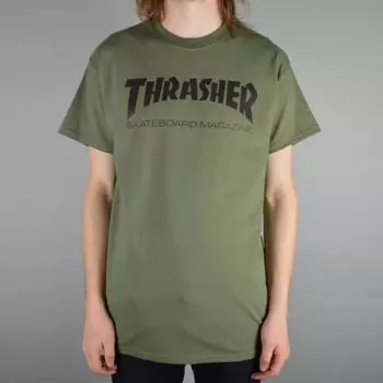 Хлопковая футболка THRASHER Skate Mag Army Green 2020