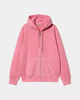 Худи CARHARTT WIP Hooded Duster Script Jacket SS24 Charm Pink (Garment Dyed)