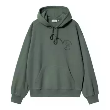 Худи CARHARTT WIP Hooded Stamp Sweat SS24 Duck Green / Black (Stone Washed)