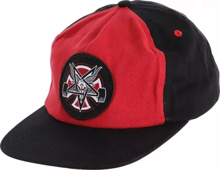Кепка Independent x Thrasher Pentagram Cross Adjustable Snapback Hat Cardinal/Black
