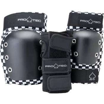 Комплект защиты для скейтборда детский PRO-TEC Street Jr 3-Pack Open Back Checker 2021