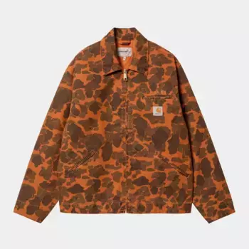 Куртка CARHARTT WIP Duck Detroit Jacket FW25 Camo Duck, Green / Turmeric (Garment Dyed)