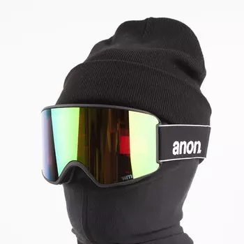 Маска для сноуборда женская ANON Wm3 W/Spr Black/Prcv Vrbl Grn 2021