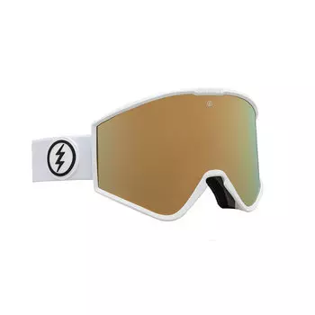 Маска горнолыжная ELECTRIC Kleveland + Bl Matte White/Gold Chrome+Light Green 2022