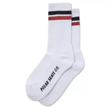 Носки POLAR SKATE CO. Stripe Socks White/Black/Rust 2022