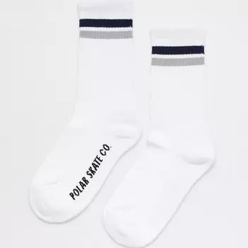 Носки POLAR SKATE CO. Stripe Socks White/Navy/Grey 2022