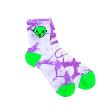 Носки RIPNDIP We Out Here Mid Socks Purple Tie Dye 2022
