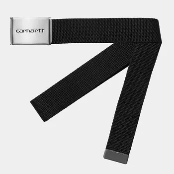 Ремень CARHARTT WIP Clip Belt Chrome Black 2023