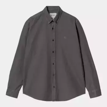 Рубашка CARHARTT WIP L/S Bolton Shirt FW25 Graphite (Garment Dyed)