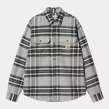 Рубашка CARHARTT WIP L/S Hawkins Shirt Hawkins Check, Grey Heather / Blue