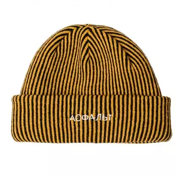 Шапка АСФАЛЬТ Страйпс Черный/Золото 2023