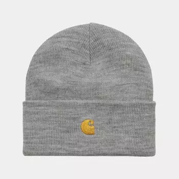 Шапка CARHARTT WIP Chase Beanie Grey Heather / Gold
