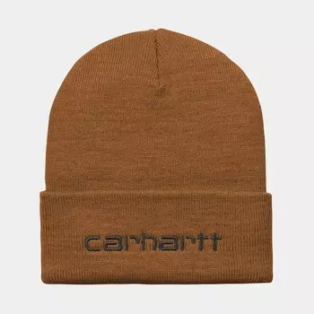 Шапка CARHARTT WIP Script Beanie Deep H Brown / Black