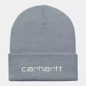 Шапка CARHARTT WIP Script Beanie FW25 Dove Grey / Wax
