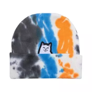 Шапка RIPNDIP Lord Nermal Beanie Grey. Blue. &amp; Orange Tie Dye 2022