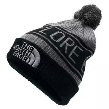 Шапка THE NORTH FACE Retro Tnf Pom Beanie Tnf medium grey heather/Tnf black