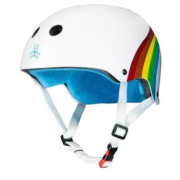Шлем для скейтборда TRIPLE 8 The Certified Sweatsaver Helmet WHT GLS RAINBOW 2021