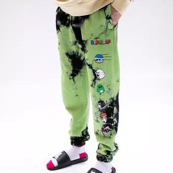 Штаны RIPNDIP Nermio Sweat Pants Black / Green Lightning Wash 2021