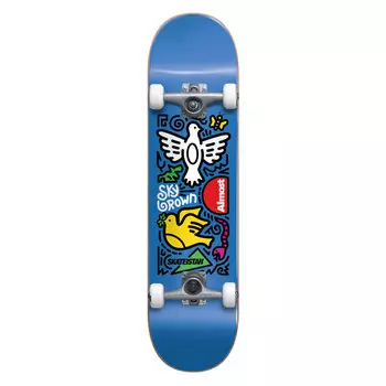 Скейтборд комплект ALMOST Skateistan Sky Doodle Fp Blue 7.5 2021
