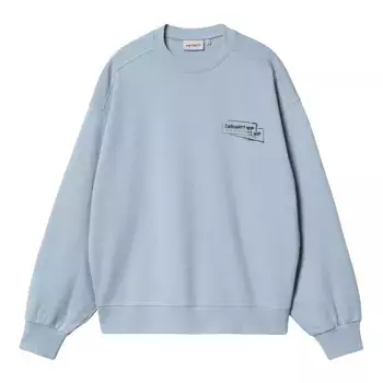 Свитшот CARHARTT WIP Stamp Sweat SS24 Misty Sky / Black (Stone Washed)