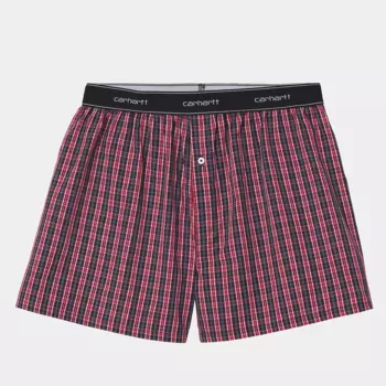 Трусы CARHARTT WIP Cotton Script Boxers James Check,Etna Red 2022