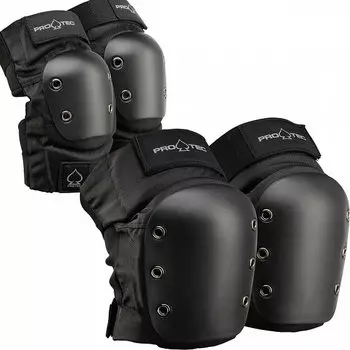 Защита коленей и локтей PRO-TEC Street Knee/Elbow Pad Set Open Back Blk 2022