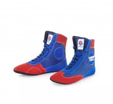 Борцовки для самбо Эксперт, одобрены fias, сине-красные