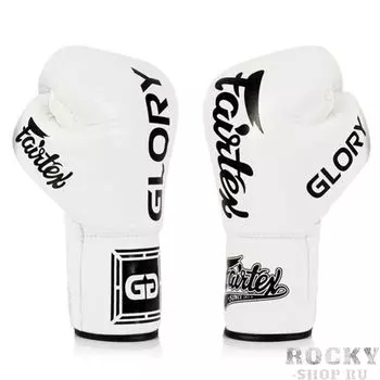 Боксерские перчатки Fairtex Glory White/Black, шнуровка, 10 OZ Fairtex