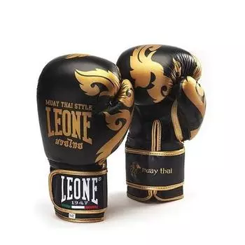 Боксерские перчатки Leone MUAY THAI GN031 черные, 16 унций Leone