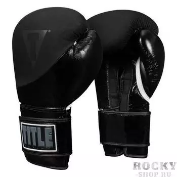 Боксерские перчатки TITLE Cyclone Leather Metallic Black, 12 OZ TITLE