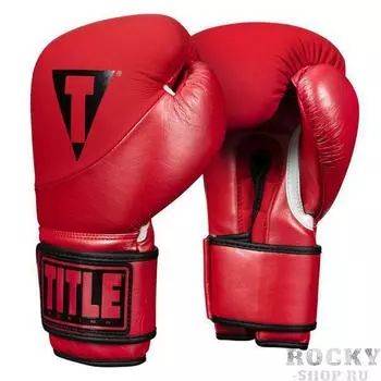 Боксерские перчатки TITLE Cyclone Leather Metallic Red с уценкой, 14 OZ TITLE