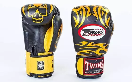 Боксерские перчатки Twins Gold Scull, 16 OZ