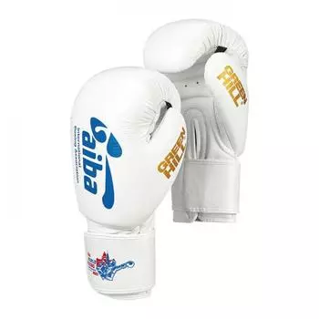 Боксерские перчатки World Boxing одобренные AIBA бело-синие, 10oz