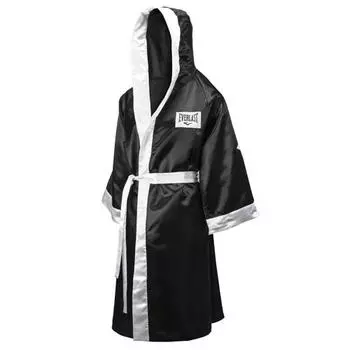 Боксерский халат с капюшоном Everlast Black/White Everlast