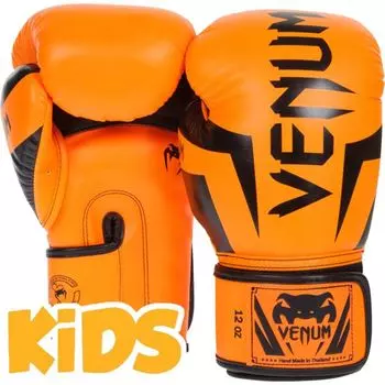 Детские боксерские перчатки Venum Elite, orange/black, S sizes, 4 OZ Venum