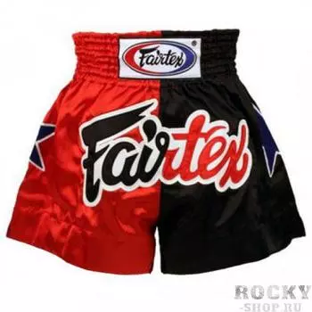 Детские шорты для тайского бокса Fairtex "Muay Thai", Черно-красные Fairtex