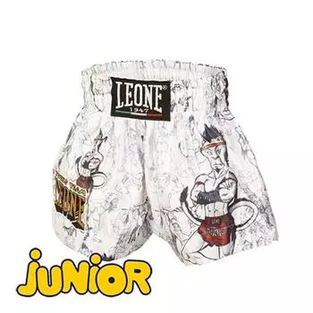Детские шорты для тайского бокса LEONE 1947 RAMON JR THAI SHORTS ABJ01 White Leone