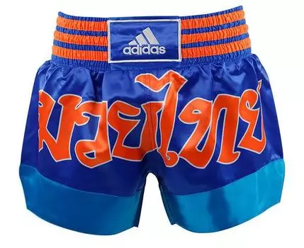 Детские шорты для тайского бокса Thai Boxing Short Sublimated, сине-оранжевые Adidas