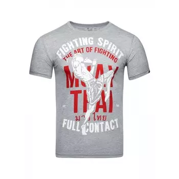 Футболка Athletic pro. Muay Thai Fighting Spirit Grey/Red Athletic pro.