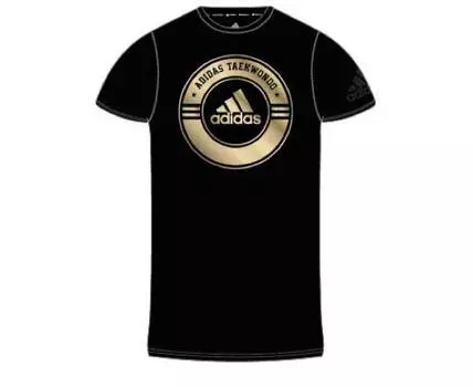 Футболка Combat Sport T-Shirt Taekwondo черно-золотая Adidas