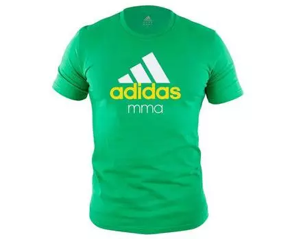 Футболка детская Community T-Shirt MMA Kids зелено-белая Adidas