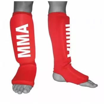 Эластичная защита голени Fight Expert MMA Red Flamma