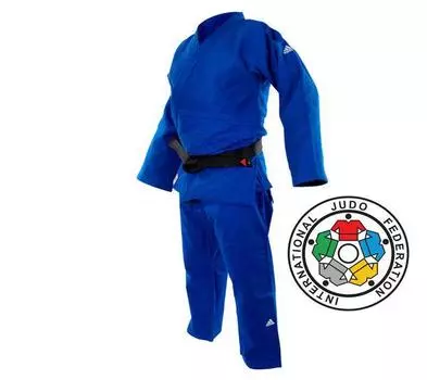 Кимоно для дзюдо Champion 2 IJF Slim Fit Olympic синее Adidas