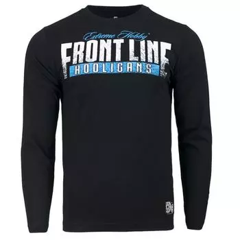 Лонгслив frontline (синий принт), черный