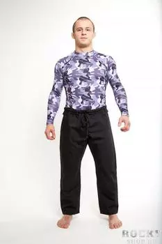 Мужской рашгард камуфляж, серый