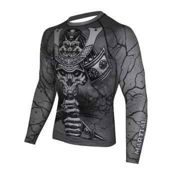 Мужской рашгард Samurai Skull Grey MRG-120