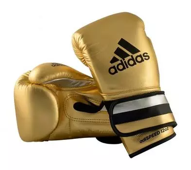 Перчатки боксерские AdiSpeed Metallic золото-серебристо-черные, 12 унций