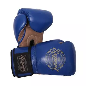 Перчатки боксерские Fight Expert Vintage Blue на липучке, кожа, 14 OZ Flamma